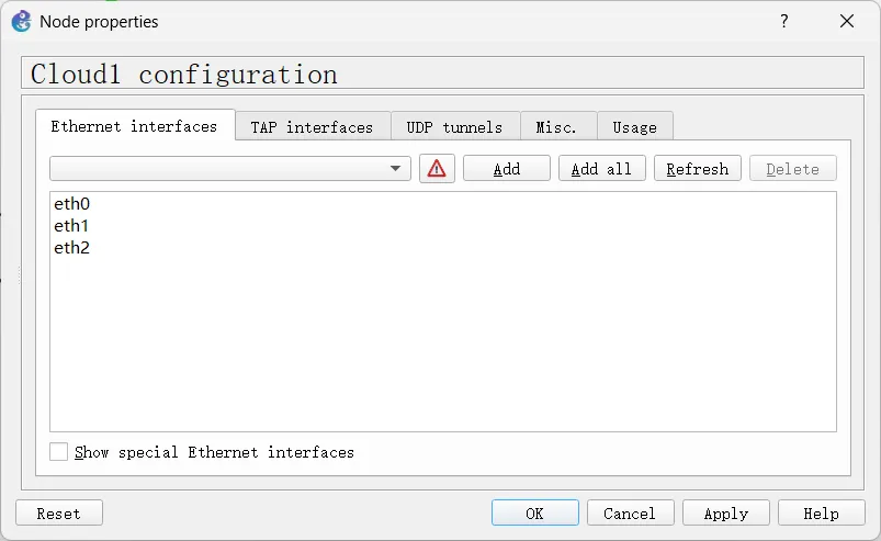 Cloud->Configure